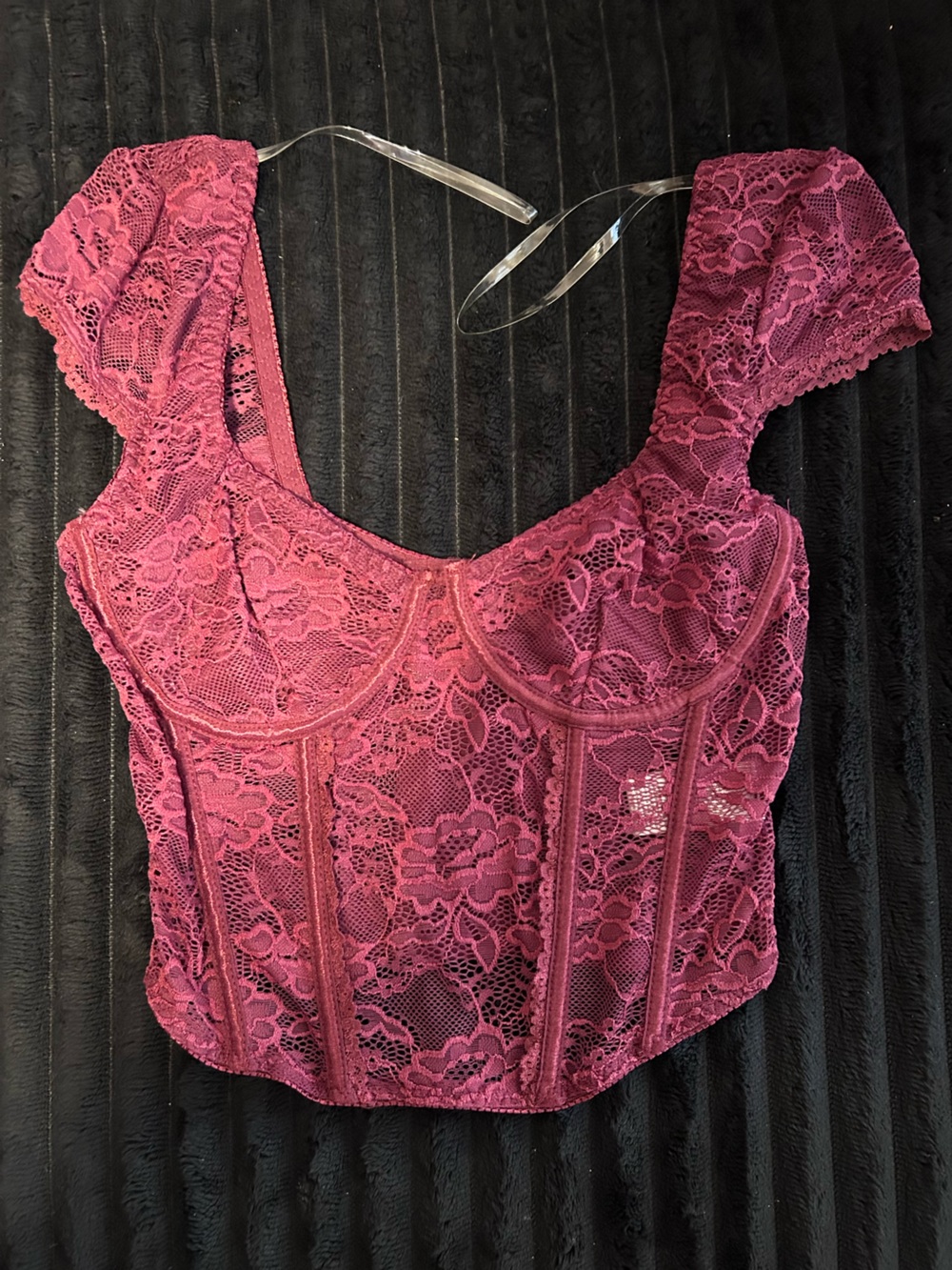 Windsor Rose Pink Lace Bustier Corset Top